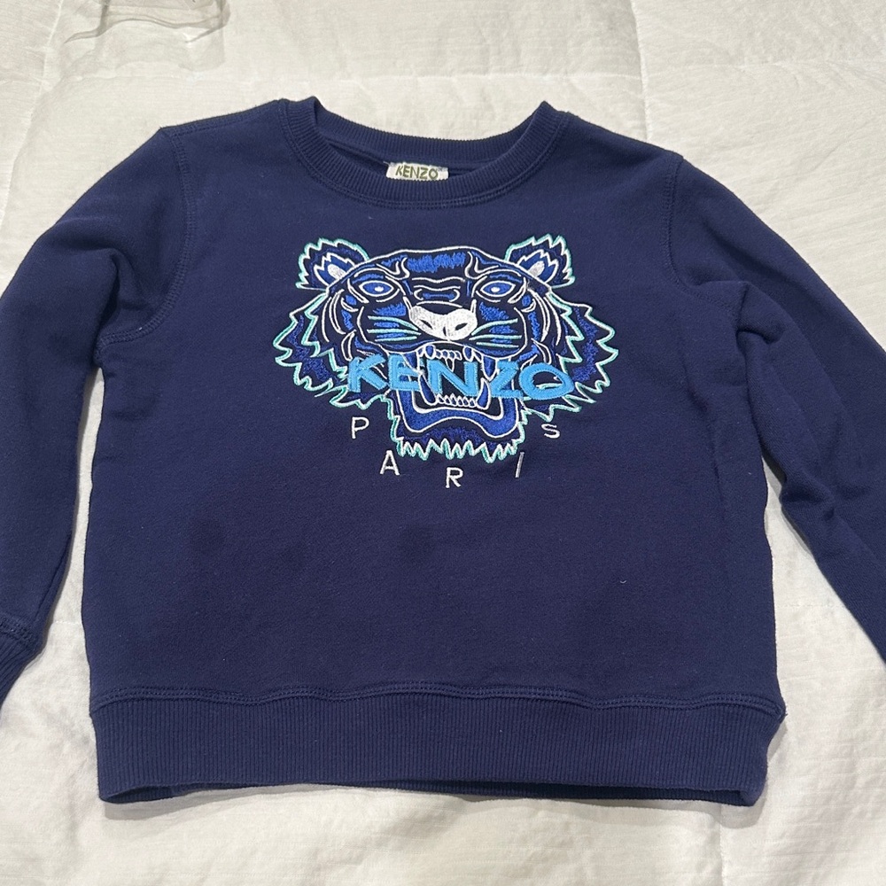 Kenzo Kids Navy Blue Tiger Graphic Sweatshirt